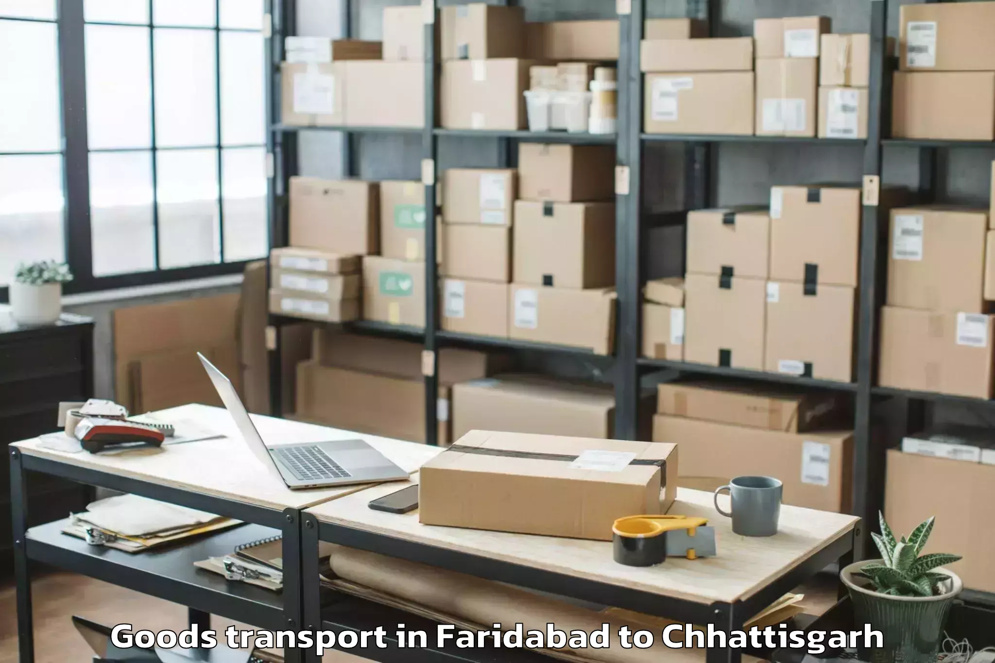 Faridabad to Pithora Goods Transport Booking